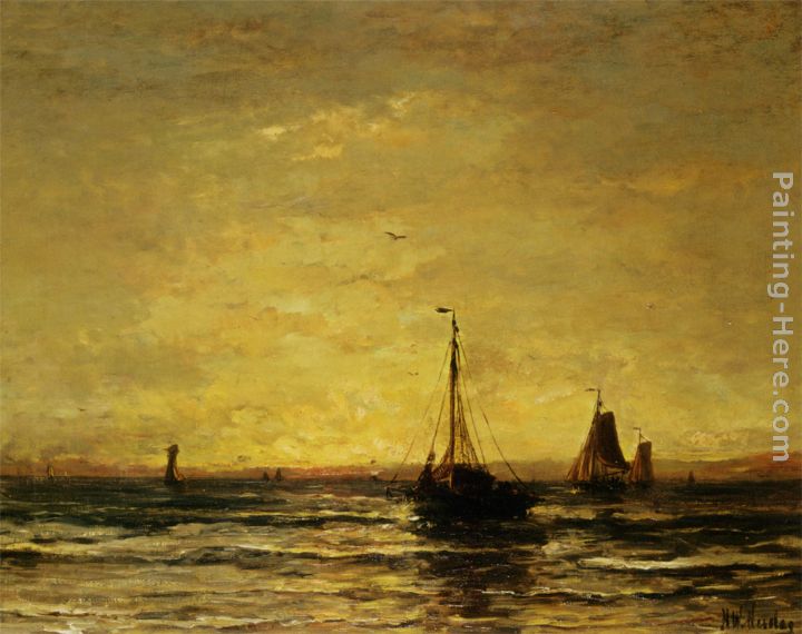 The Return of the Fleet at Sunset painting - Hendrik Willem Mesdag The Return of the Fleet at Sunset art painting